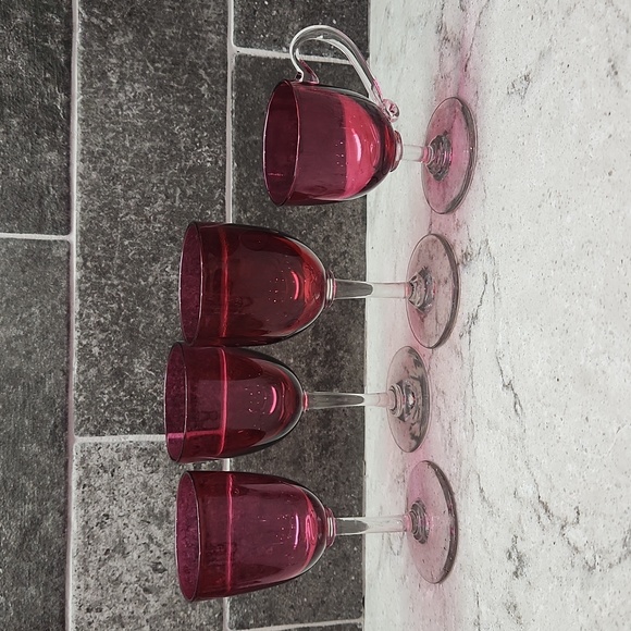Other - 4 Cranberry Glasses